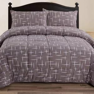 Ramesses Mirco Flannel Comforter Set Printing/Solid-Winter Night