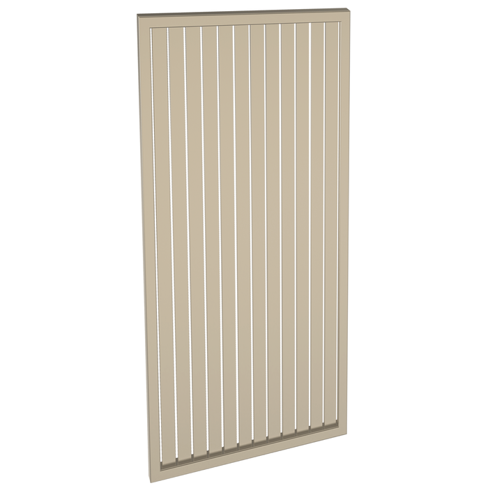 ProtectorAl 300 - 1000 x 1001 - 2000mm Paperbark Vertical 9mm Gap Aluminium Welded Slat Panel