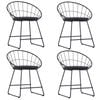 vidaXL Dining Chairs with Faux Leather Seats 4 pcs Black