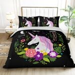 Dreamfields King Single My Unicorn Black Quilt/Doona Cover Set