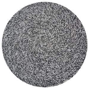 Handwoven Round Rug-Orbit 6223-Ivory Black-120x120cm