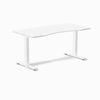 Desky Fixed Height White Ergo Edge Desk 150x75cm White Leg