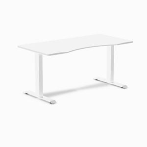 Desky Fixed Height White Ergo Edge Desk 150x75cm White Leg