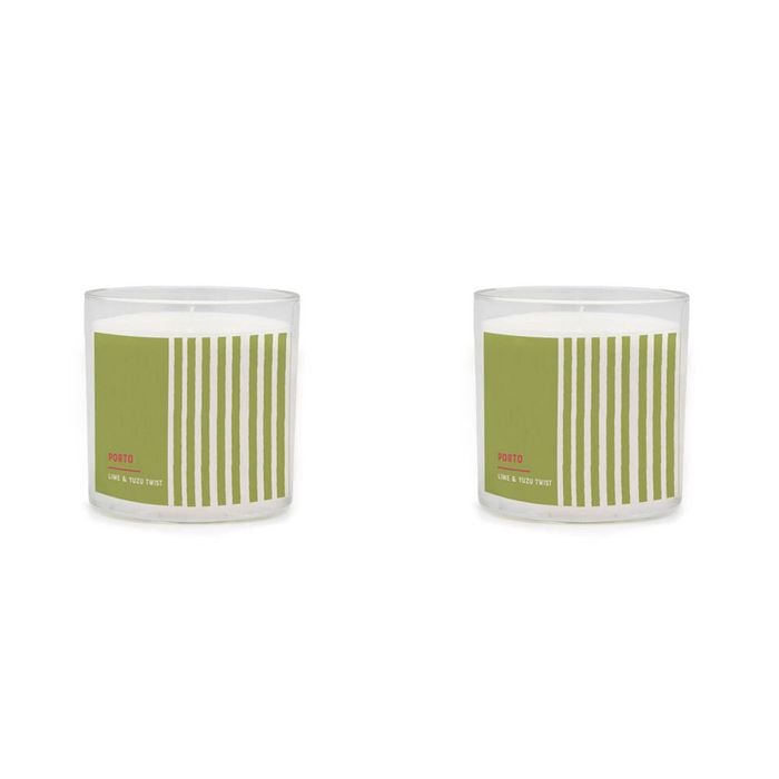 2PK Porto Illumina 425g Scented Wax Candle Lime & Yuzu Twist Home Fragrance