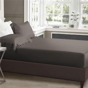 Luxor Double Grey 1000TC Silk Silky Feel Satin Fitted Sheet+Pillowcase
