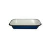 Urban Style Enamelware 14cm Pickle Tray Rectangle Food Bowl w/ Black Rim Blue