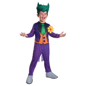 Dc Comics The Joker Classic Boys/Kids Dress Up Party Costume Jumpsuit Size S