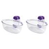 2PK Dexas KlipKup 11cm Plastic 1-Cup Serving Dip Container - Clear Purple