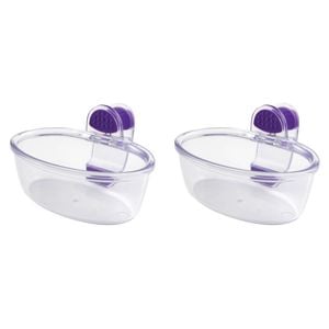 2PK Dexas KlipKup 11cm Plastic 1-Cup Serving Dip Container - Clear Purple