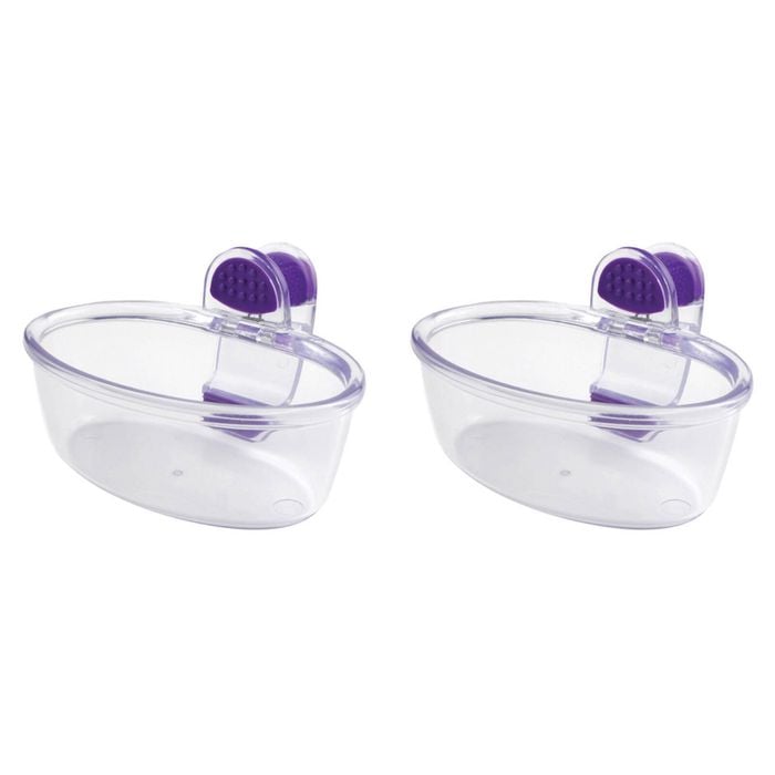 2PK Dexas KlipKup 11cm Plastic 1-Cup Serving Dip Container - Clear Purple