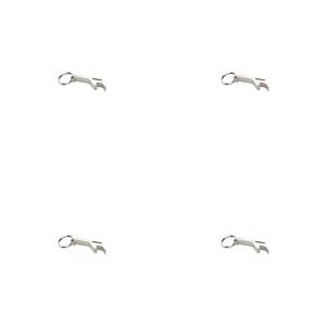 4PK Barpro Bottle Opener Keyring Camping/Travel Accessory Silver