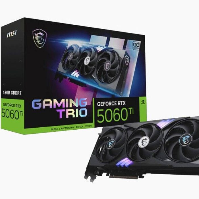 MSI RTX 5060 Ti GAMING TRIO OC 16GB GDDR7 – Boost 2572 MHz, CUDA 8960