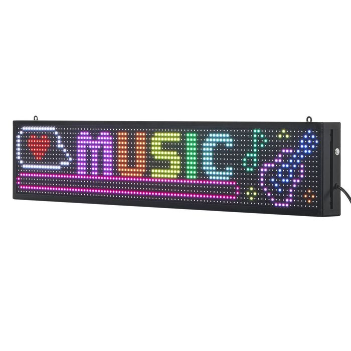 Vevor 101.6x20.32 Cm Programmable Led Sign Black P10 Full Color Flexible Digital Scrolling Panel