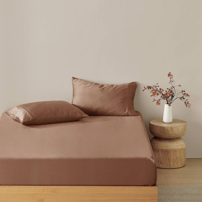 Natural Home Bamboo Fitted Sheet Set Earth Double Bed
