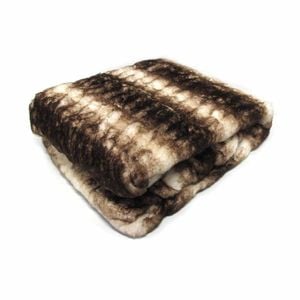 Julietta Soft Faux Fur Throw Rug 127 x 152 cm Brown Chinchilla