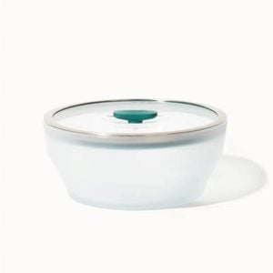 Anyday The Extra Large Deep Dish | Kale | Glass Microwave Steamer