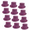 12x GLITTER TOP HAT Fancy Party Plastic Costume Tall Cap Fun Dress Up BULK Light Pink