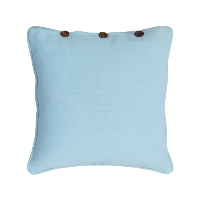 London Cushion Cover with Buttons 43cm - Light Blue