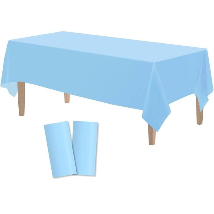 Table Cloth Cover Reusable & Washable Xmas Party 137cm x 274cm 54"x108" in Sky Blue