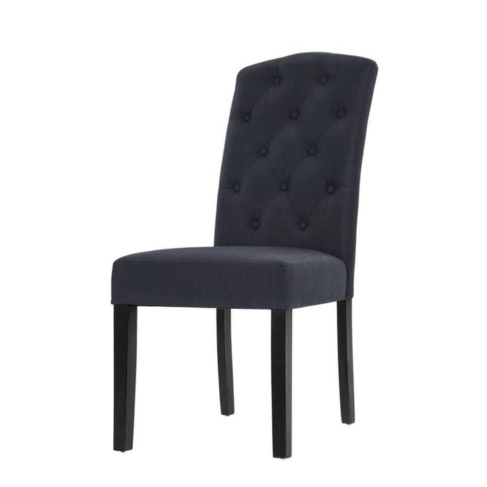Artiss Dansk Set of 2 Dark Grey French Provincial Dining Chairs