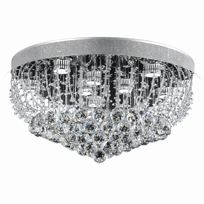 8 Light Crystal Ceiling Light Fixture - Delessi Accuto - Chrome
