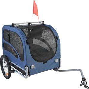 VEVOR Dog Bike Trailer Blue/Black with Quick Release Wheels for Universal Bicycle Coupler