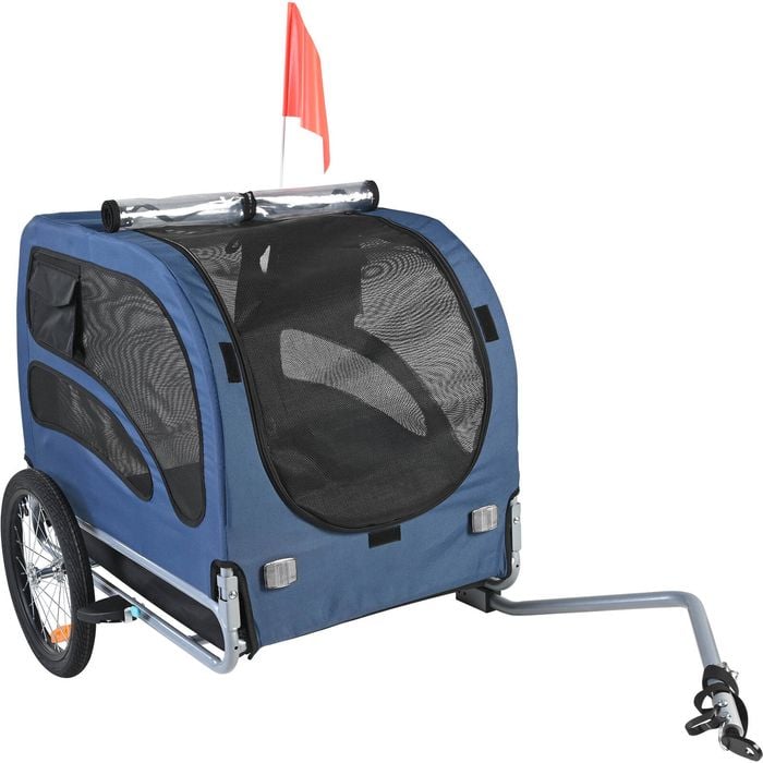 VEVOR Dog Bike Trailer Blue/Black with Quick Release Wheels for Universal Bicycle Coupler