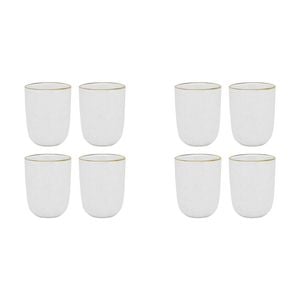 8pc Ecology Speckle Stoneware Cuddle Mug 250ml - Milk/Gold