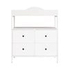 Ufurniture Changing Table Dresser Storage Cabinet with 4 Fabric Drawers and Open Shelf & Adjustable Legs White