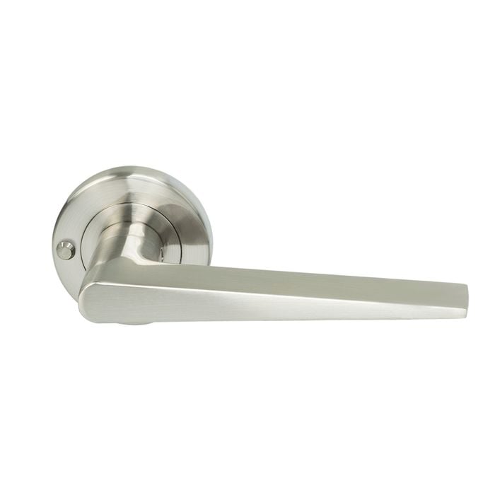 Miles Nelson Satin Nickel Lucca Round Rosette Privacy Set