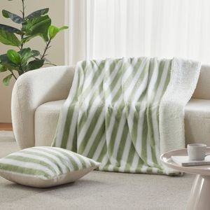 Dreamaker Linea Faux Fur Throw Olive 130x170cm