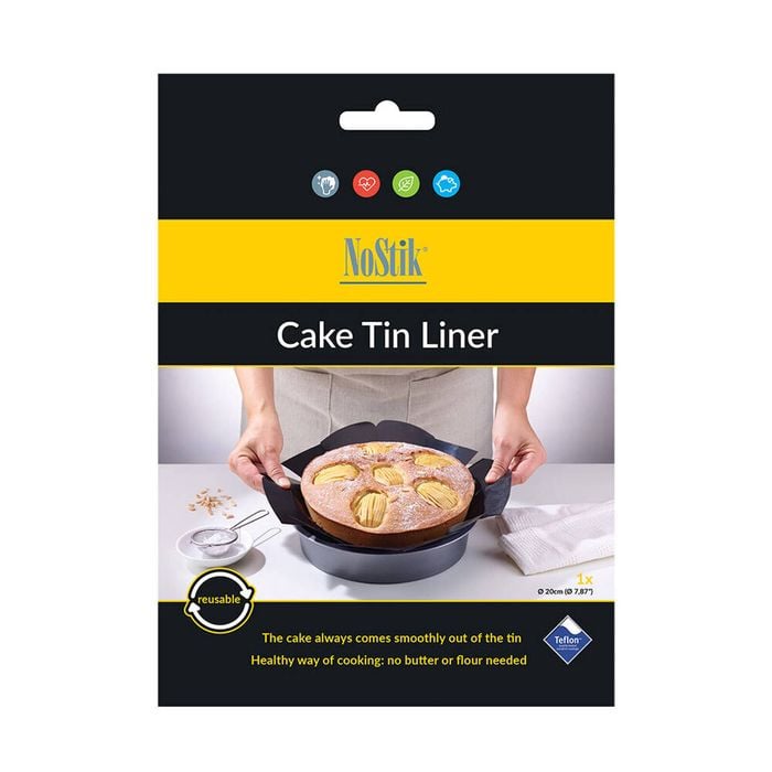 Nostik Reusable Non-Stick 20cm Round Cake Tin Liner - Black