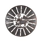 Willow & Silk Galvanised W/rust Horses Round Laser-cut Wall Art New Indoor Wall Art