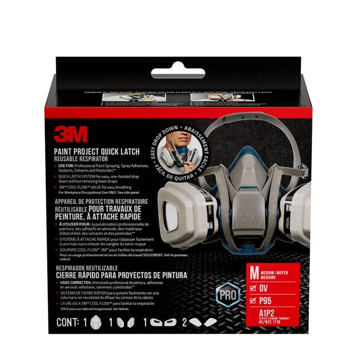 3M Medium Paint Project Quick Latch Reusable Respirator