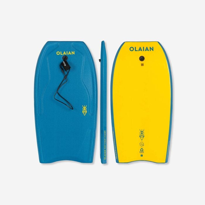 Decathlon | Bodyboard 100 Blue Yellow With Wrist Leash Size 42” - 42