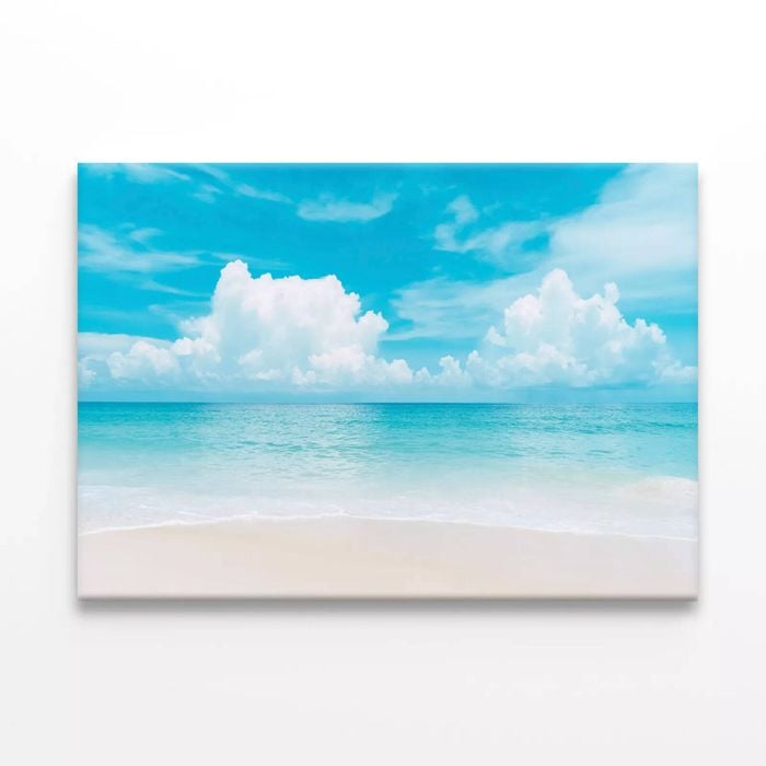 Tropical Beach with Blue Sky  Print 100% Australian Made 75 x 50cm  (Stretched)