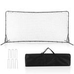 Costway 375cm x185cm Soccer Rebounder Net Soccer Equipment Set Black
