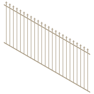 ProtectorAl 1201-2400W x 1200H Paperbark Spear Top Pool Fence Panel Raked 16-30º