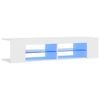 vidaXL TV Cabinet with LED Lights White 135x39x30 cm Hifi Storage Stand Rack