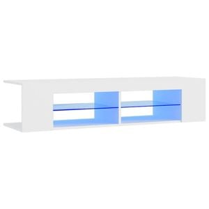 vidaXL TV Cabinet with LED Lights White 135x39x30 cm Hifi Storage Stand Rack