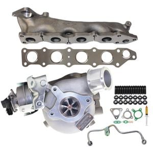 Billet Turbo+genuine Exhaust Manifold, Oil Feed Pipe For Mitsubishi Triton Mr 4n15 2.4l