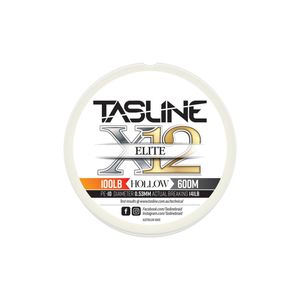 Tasline Elite 12x White 600m Hollow Braid Fishing Line 100lb