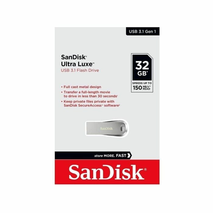 SanDisk  Ultra Luxe USB 3.1 Gen 1 Flash Drive 32GB - SDCZ74-G46 USB 3.1