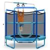 Costway 143-163cm Game Trampoline W/enclosure Net Spring Pad Rebounder