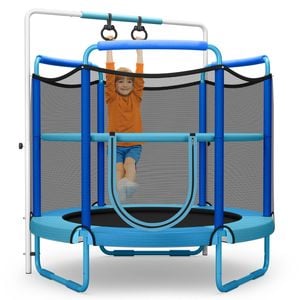 Costway 143-163cm Game Trampoline W/enclosure Net Spring Pad Rebounder