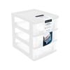 Boxsweden 24.5 x 18 x 22.5cm White Small 3 Layer Storage Drawer