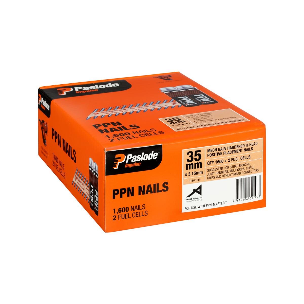 Paslode Impulse 35 x 3.15mm PPN Nails Galavnised - Box 1600 - Bunnings ...