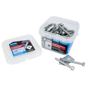 Titan Fasteners M10 x 100mm Masonry Anchor Screw GAL with Washers - 50 Pack