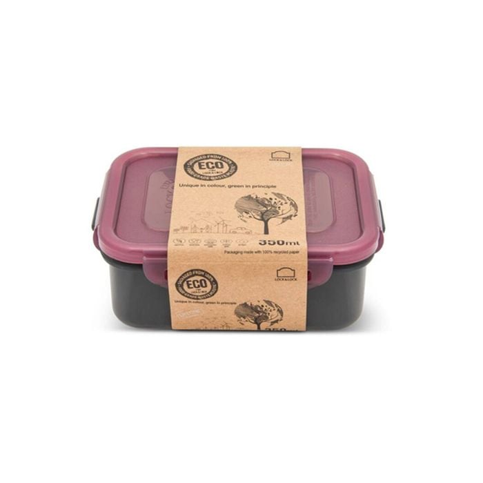 Locknlock 350ml Eco Rectangle Airtight Food Container Travel/Pantry Set Short