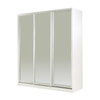 Bedford 1717mm Sliding Robe Bundle White - 3 Mirror Doors 2 Drawers 2 Shelves